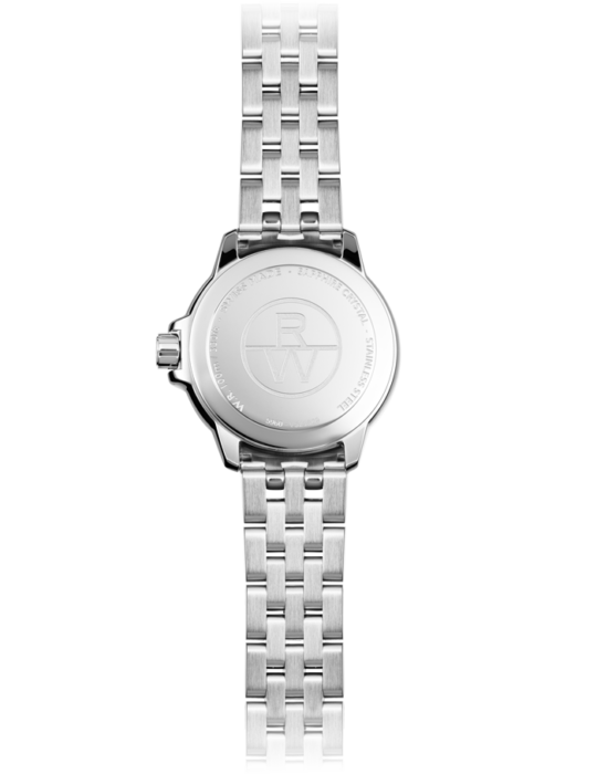 Tango Klassische Damenquarzuhr aus Stahl mit grünem Zifferblatt und Datumsfunktion, 30 mm