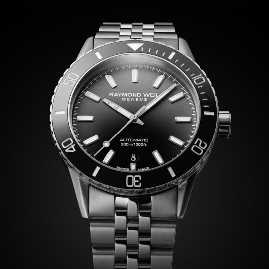 Montre Diver automatique Freelancer, cadran noir dégradé, pour homme, 42.5 mm